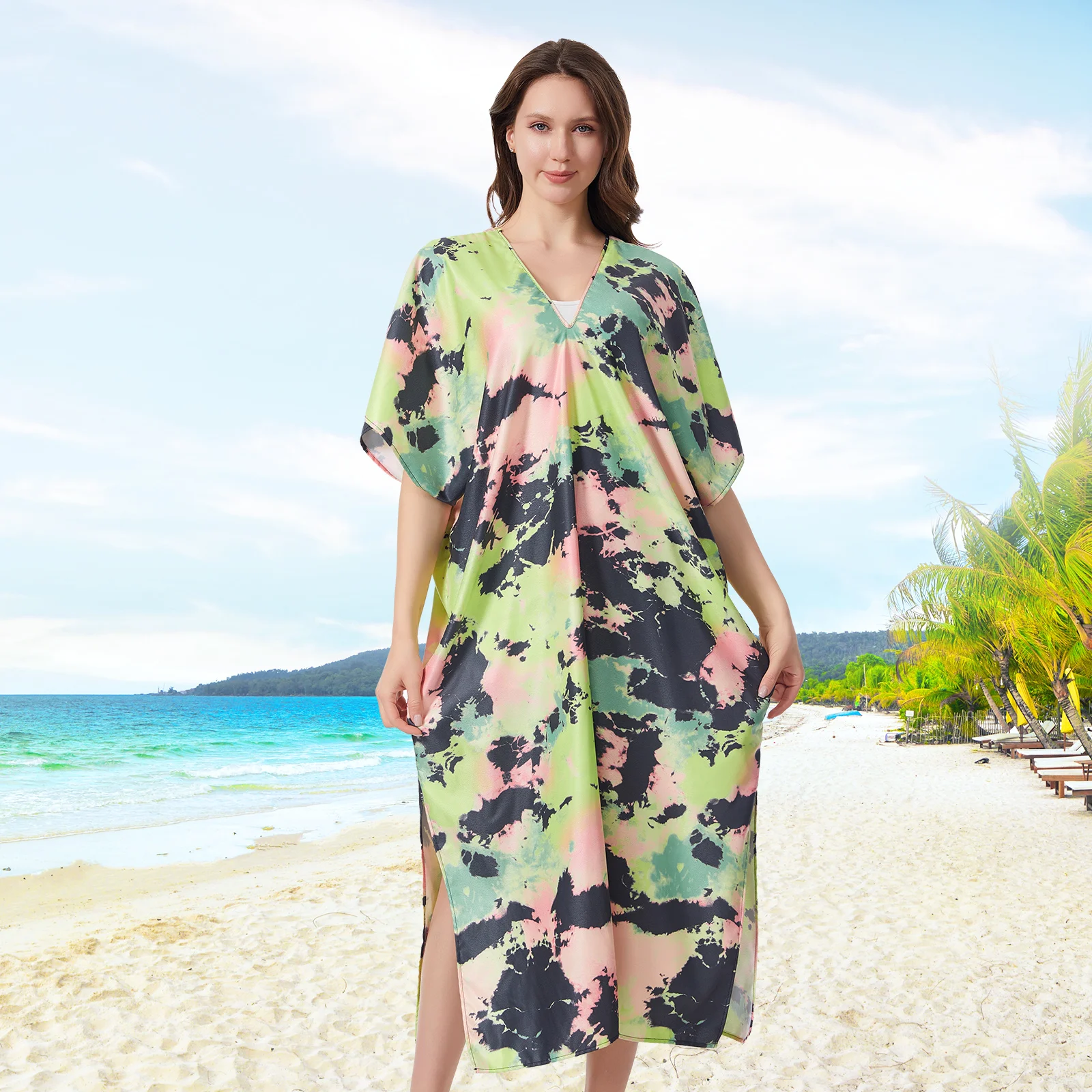 Microfiber Unisex One Lined Cooling Robe, Soft Lightweight and Super Absorbent, Friendly-Skin, Beach, Bathroom, Swimming