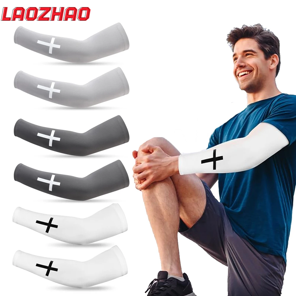 

1Pair Arm Sleeves,Cooling UV Sun Protection Sports Compression Sleeves for Men Women, Golf Basketball Christian Arm Support