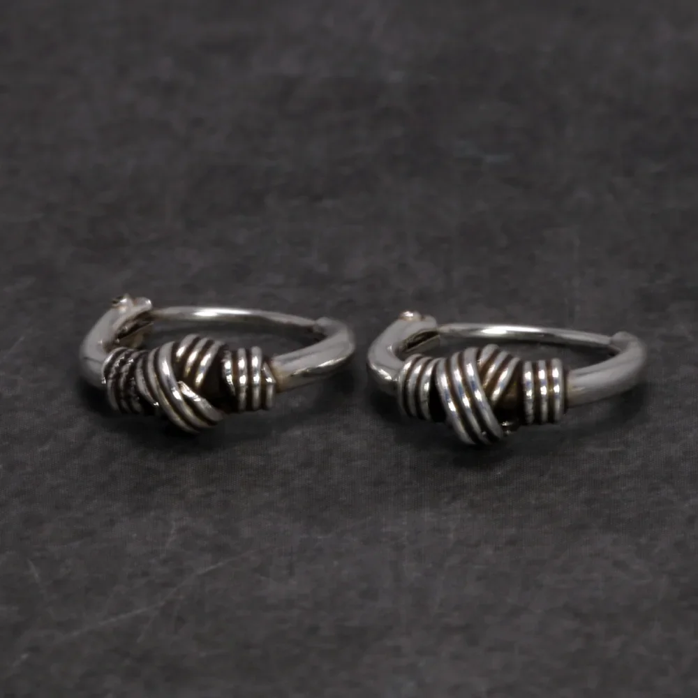 10 mm Ohrknochen-Ohrringe, 925er-Sterlingsilber, Creolen für Frauen, Ohrschnalle, kleine Ohrläppchen-Ohrringe, Herren-Retro-Punk-Schmuck – Detail 2