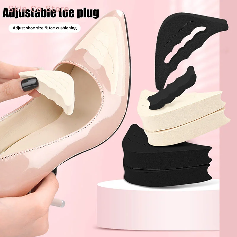 [CO]Memory Foam Toe Plug Soft Half Insoles Reusable Toe Sponge Filler Insert For Shoes Adjustable Too Big Foot Brace Pads Unisex