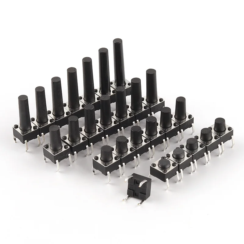 20/100PCS 6x6mm Panel PCB Momentary 4 Pin Tactile Tact Mini Push Button Switch 6*6*12/12.5/13/13.5/14/15/16/17/18/19/20MM