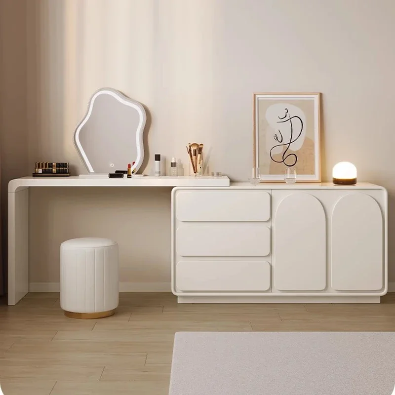 

Cream Style Luxury Dressers Makeup Cabinet With Drawer Vintage Dressers Storage Minimalist Bedroom Furniture Tocadores TYDT