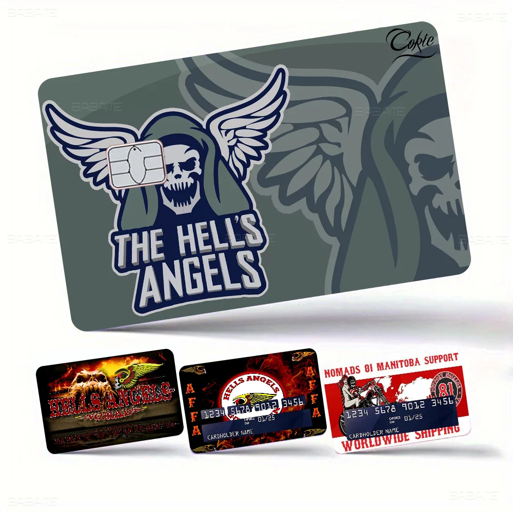 Hell Angels 2024 Anime Cartoon Skin Stickers Film Tape Case for Big Credit Debit Card Front Side