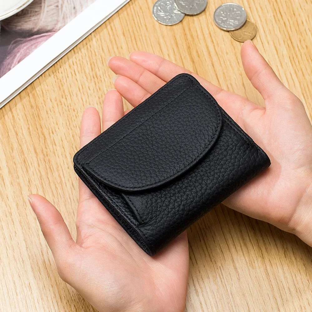 Women Wallet Genuine Leather Rfid Blocking Credit Card Wallets Fashion Girl Wallet Short Compact Cute Small Coin Purse for Women