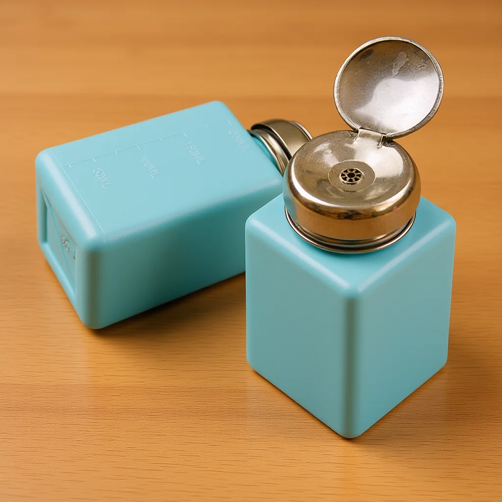 200ml 정전기 방지 알코올 병 펌프 디스펜서 포함 네일 폴리쉬 리무버 메이크업 수렴제 이소프로필 알코올 보관용