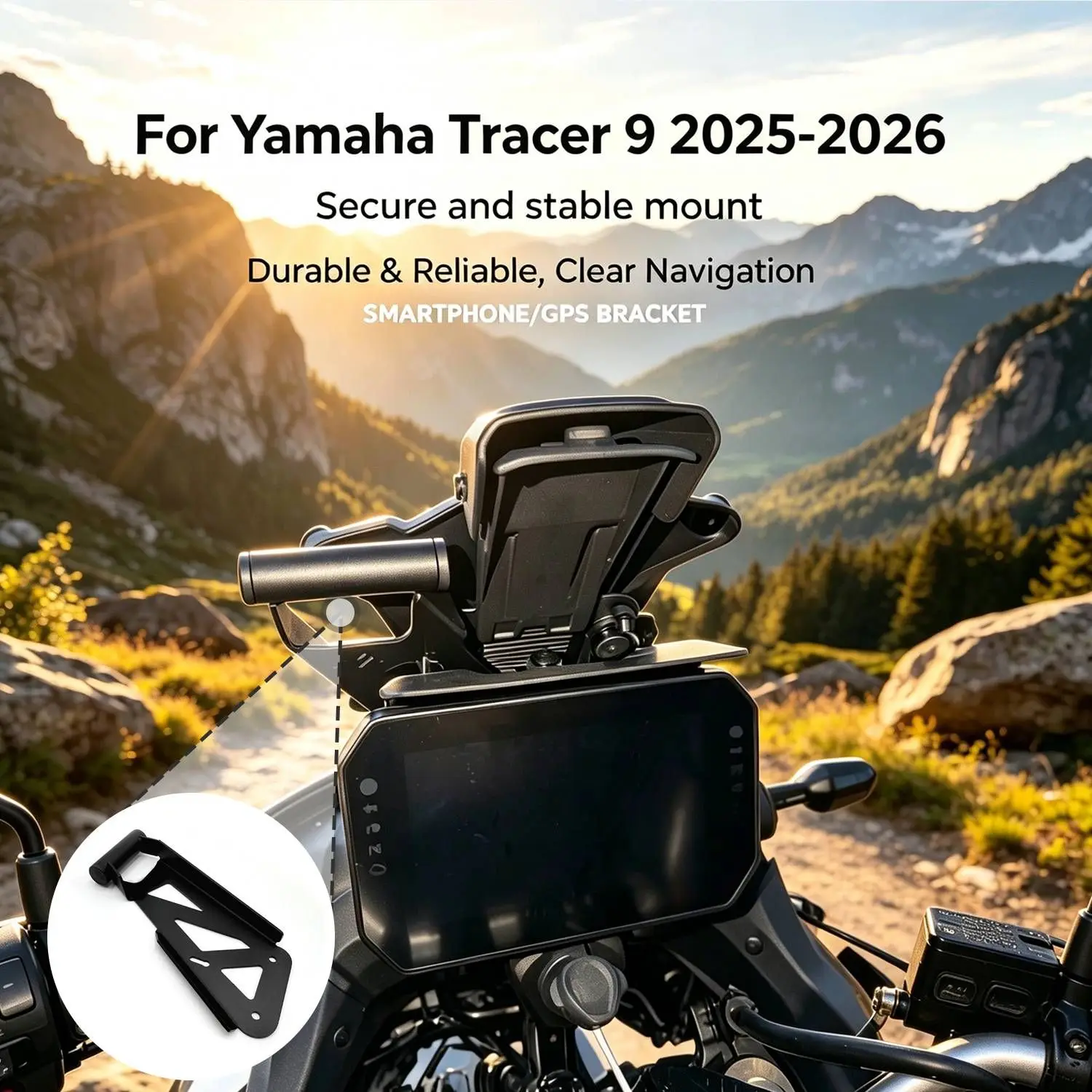 For Yamaha Tracer 9 2025- Motorcycle GPS Phone Holder Bracket Stable Shockproof Navigation Extension Cross Bar Mount Accessories
