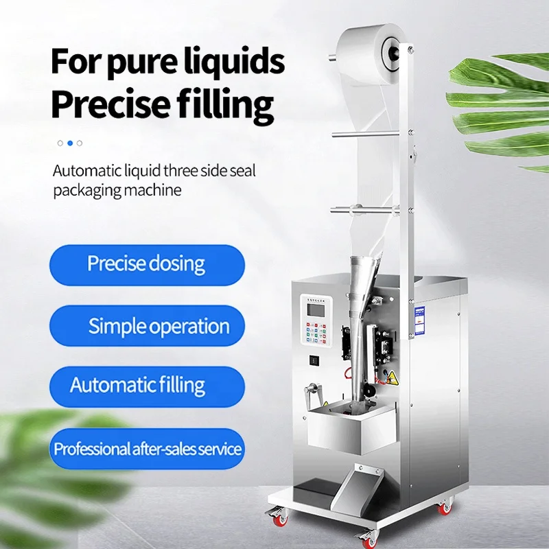 Semi-automatic Pouch Water Soy Sauce Seasoning Edible Oil Beverage Back Seal Liquid Filling Packing