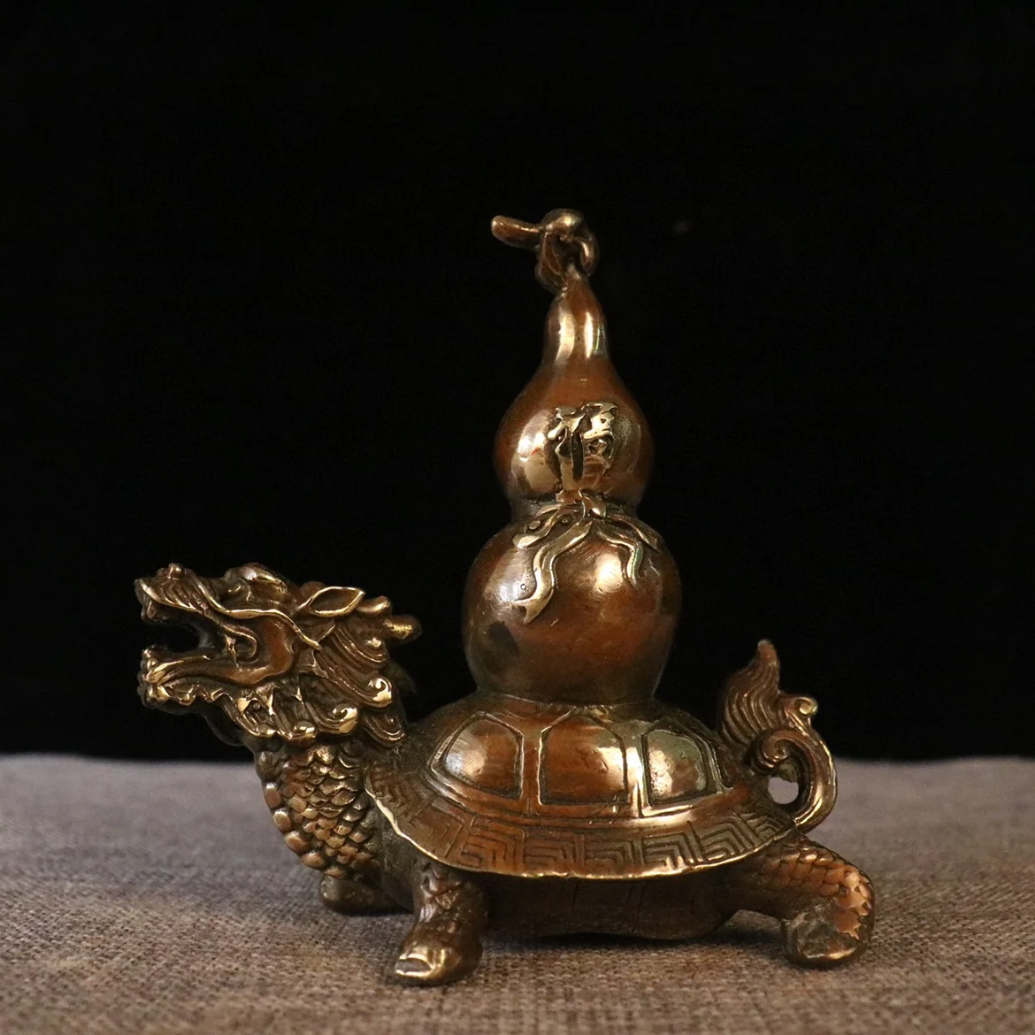 Pure copper dragon turtle, gourd, fortune, wealth, dragon head, turtle boss, divine beast, living room, wine cabinet, office