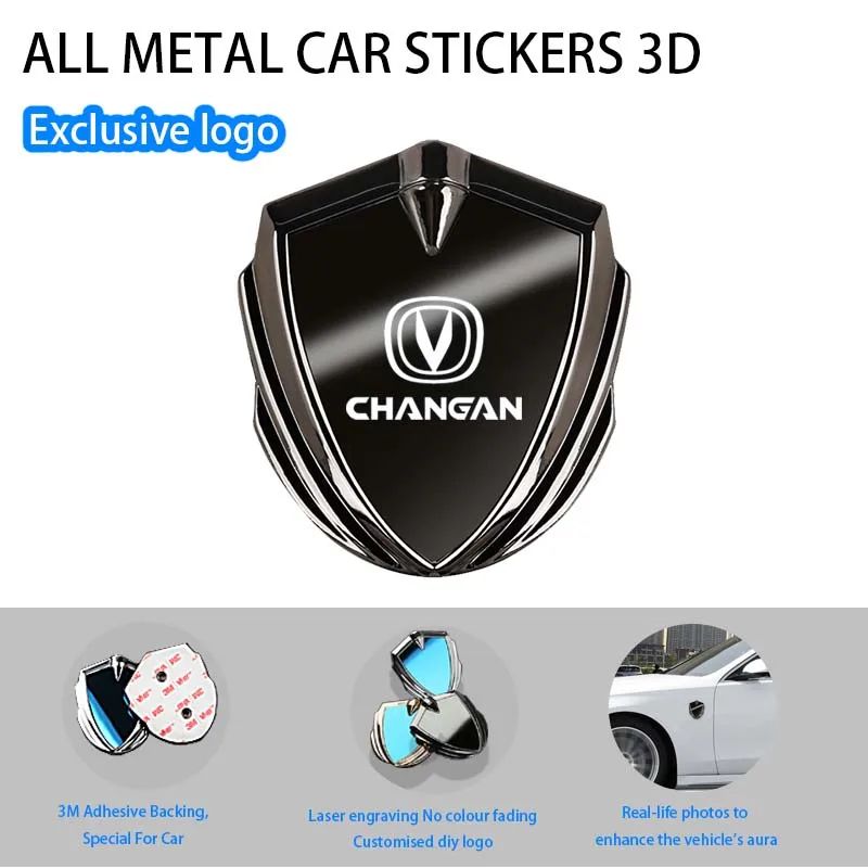 

For Changan Cs95 Eado Cs55 Cs35 X7 Plus Cs75 Hunter F70 Alsvin Uni T Accessories Car Body Metal Shield 3D Emblem Sticker Badge