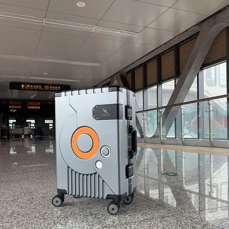 Moda moldura de alumínio bagagem de viagem silenciosa mala de carrinho de grande capacidade mala de 20 polegadas carry on caixa de senha de 24 polegadas