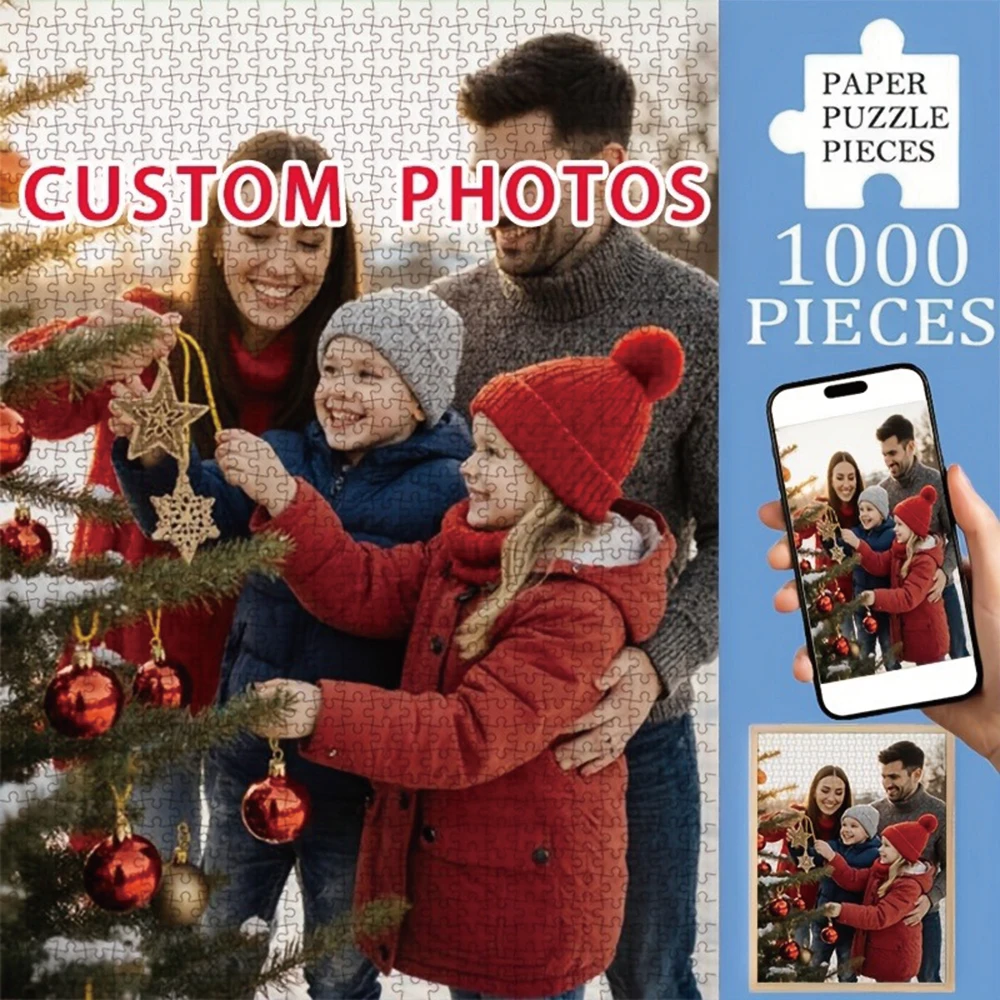 35/300/500/1011 Stück Personalisiertes Foto-Puzzle mit Familienfotos, Individuelles Geschenkidee