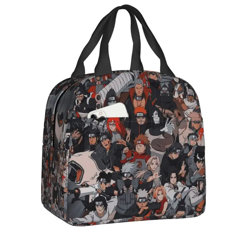 

Custom Anime N-Narutoes Insulated Lunch Bag for Women Resuable Cooler Thermal Bento Box Office Picnic Travel