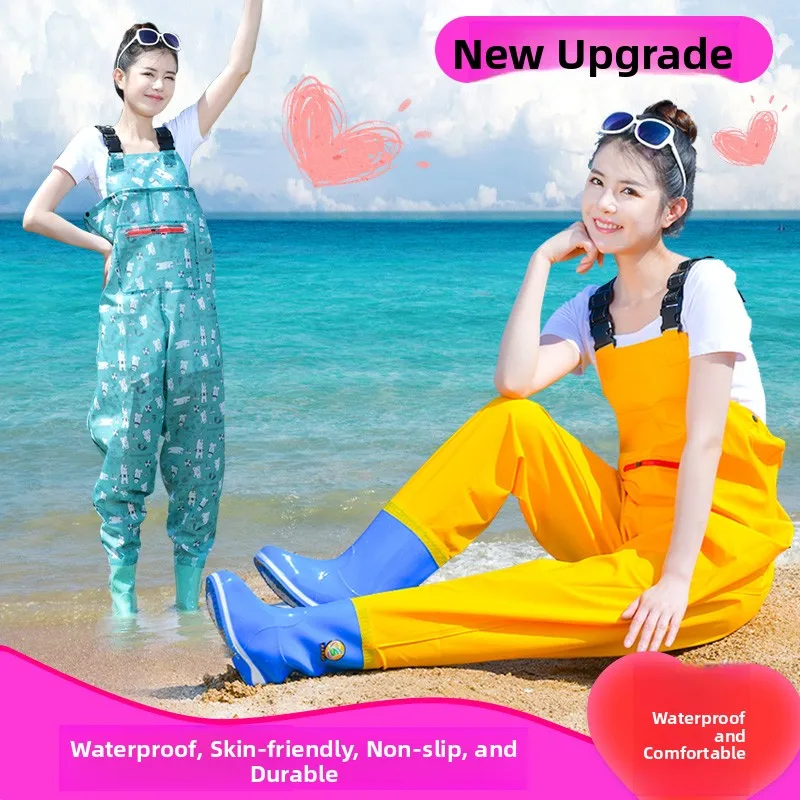 women's-thickened-waist-high-half-body-fishing-pants-waterproof-rain-boots-wear-resistant-fishing-gear-outdoor-camping-travel