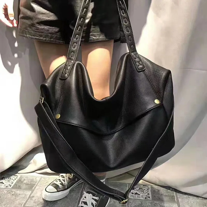 Large Capacity Multifunctional Designer Women\'s Shoulder Crossbody Bag Genuine Leather Handbag Designer Solid Color Handbag