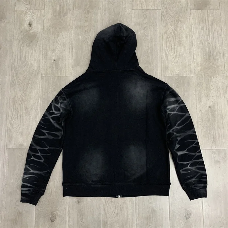 Embroidered Logo VALLEY Hooded Jackets Men Women Washed American Streetwear Pure Cotton Vale Oversized Hoodie