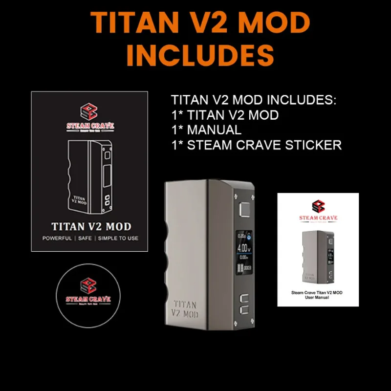 Original Steam Crave Titan PWM V2 BOX MOD 300W High-power By 18650 Battery 1.0V-8.4V Adjustable Voltage Electronic Cigarette view 6