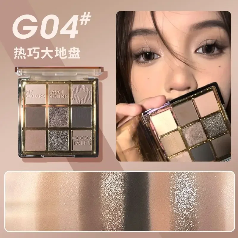 GOGO TALES Tavolozza di ombretti a 9 colori che dura facile da colorare Matte Pearl Quotidiano Smoky Cosplay Glitter Ombretto Tavolozza di trucco