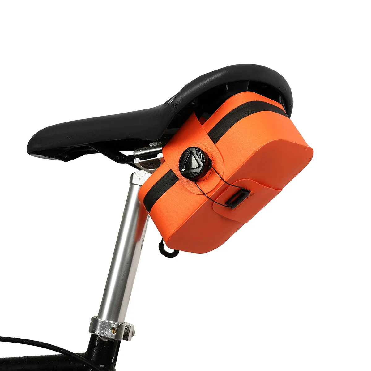 

Waterproof Bicycle Seat Bag W/ Rotating Lacing Under Seat Bike Bag Small Bike Seat Storage Bag Easy Attachment for Road Bikes