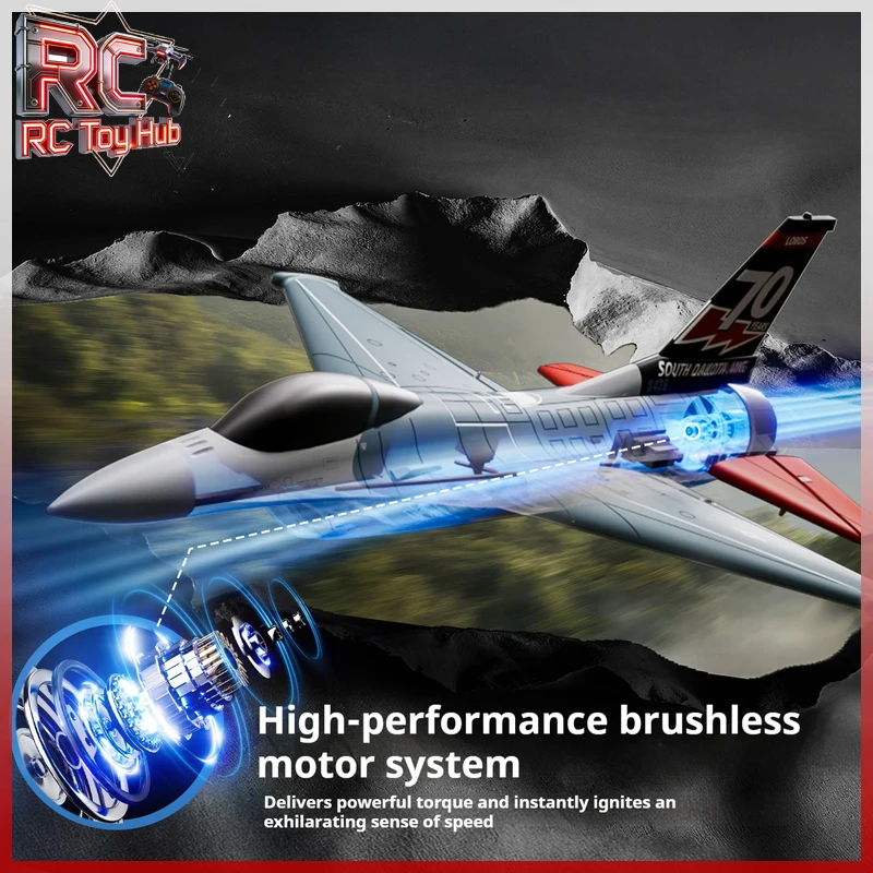 VOLANTEXRC F-16 RC Jet Plane Brushless 30mm EDF Ducted Fan Fighter 4CH Fixed Wing 2.4G Remote Control Aircraft RC Model