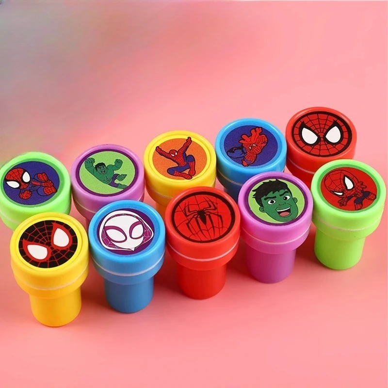 10Pcs/Set Spiderman Stamps Party Favors Spidey and His Amazing Friends Seal Stamp for Kids Boys Birthday Giveaway Souvenir Gift view 3