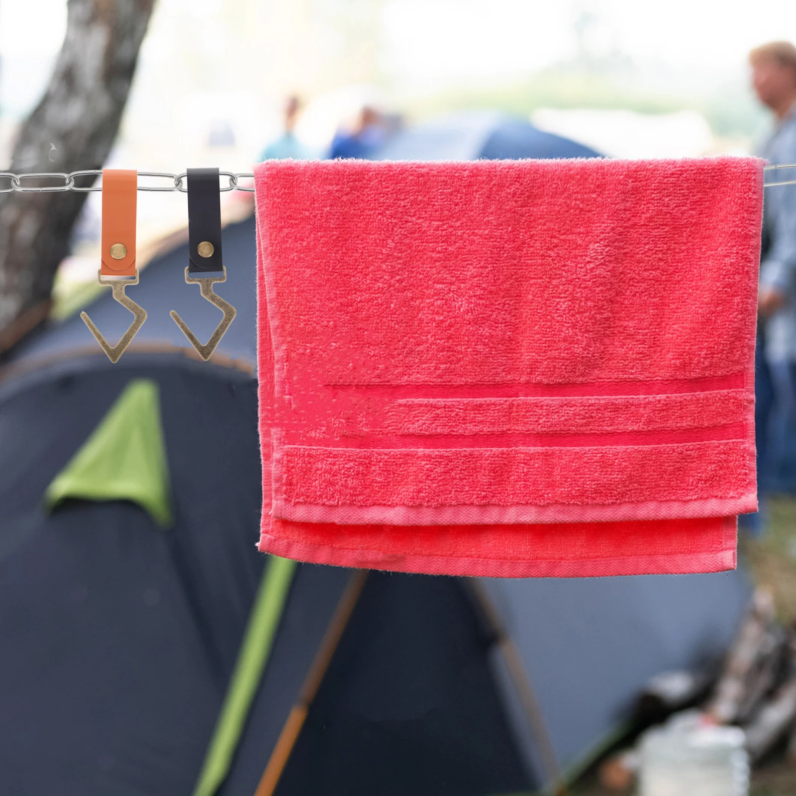 

2 Pcs Hooks Metal Pieces) Coat Outdoor Dust-proof Hat Daily Light Brown Camping