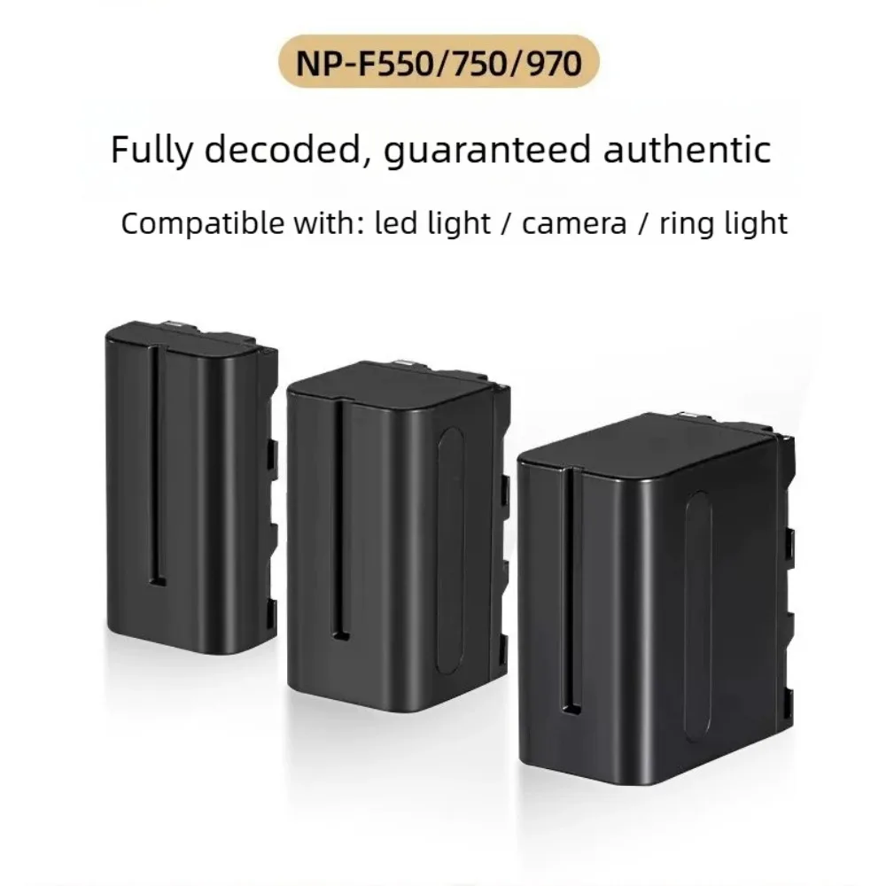 NP-F550 F750 F970 Battery 3C Certified Full Decode, 2200mAh 4400mAh 6600mAh Lithium Battery for Camera LED Video Light Camcorder