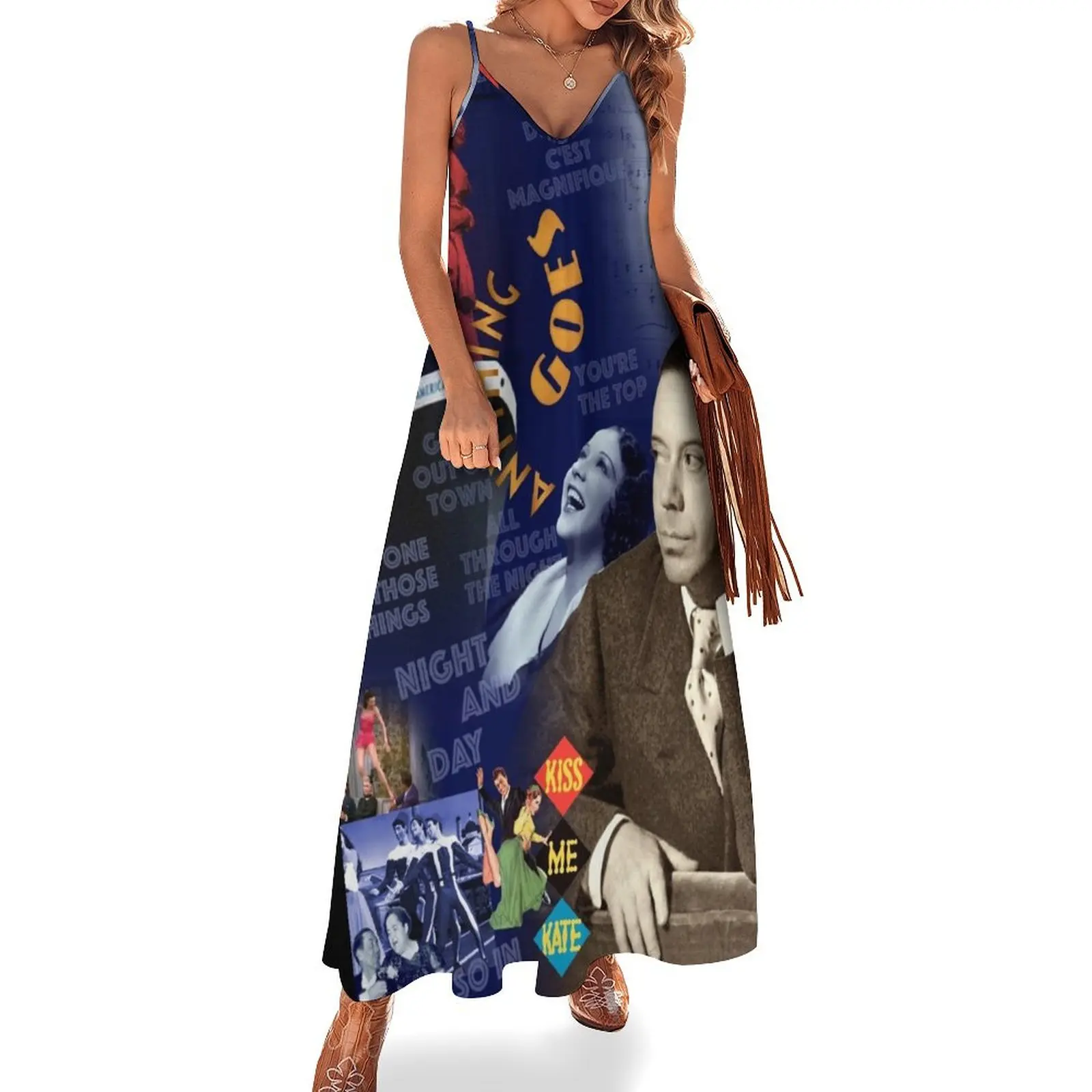 

Cole Porter Collage Portrait Sleeveless Dress Women's summer skirt beach outfits for women bandage dress Dress