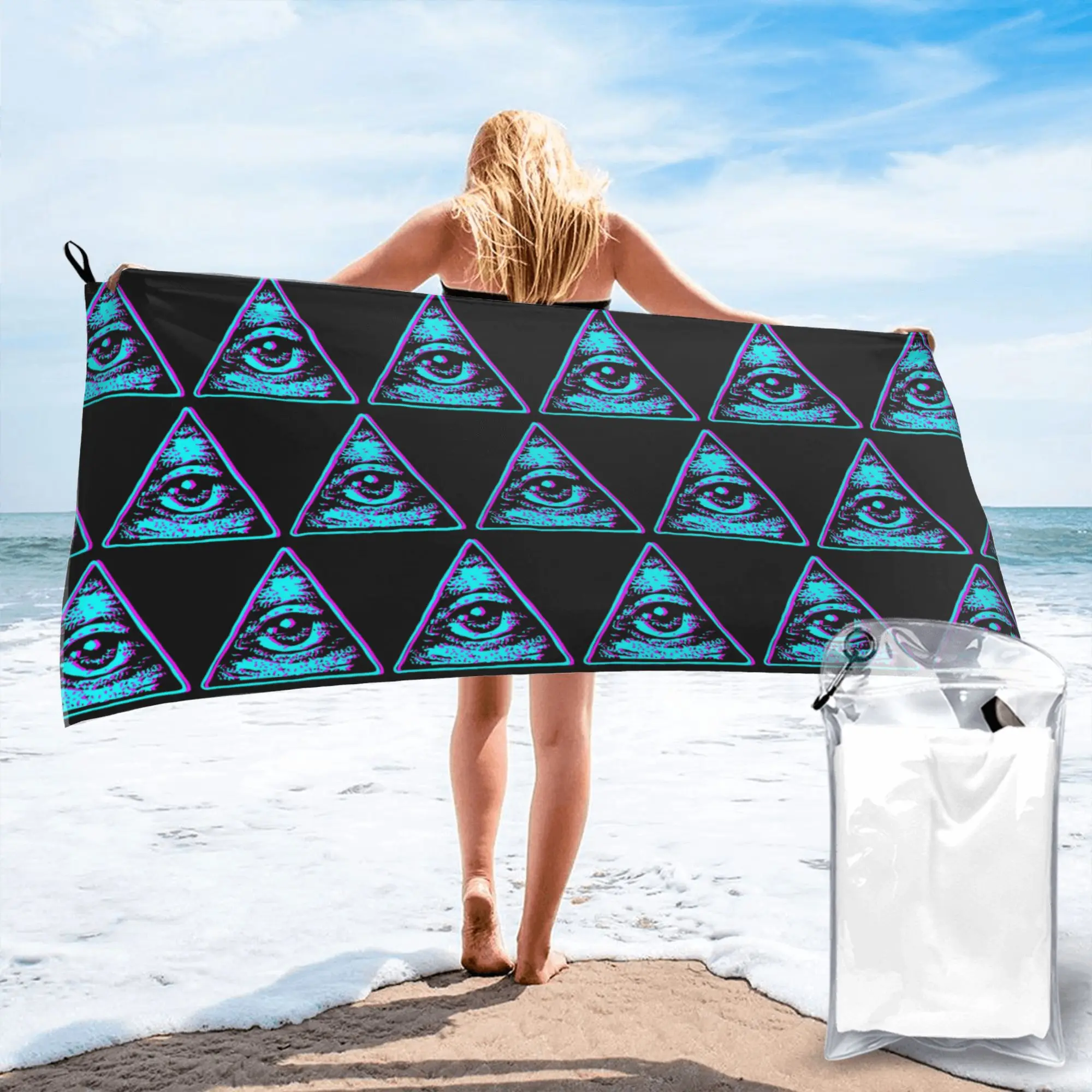 Eye Illuminati Beach Towel Soft Microfiber Quick Dry Absorbent Quick Towels For Bath