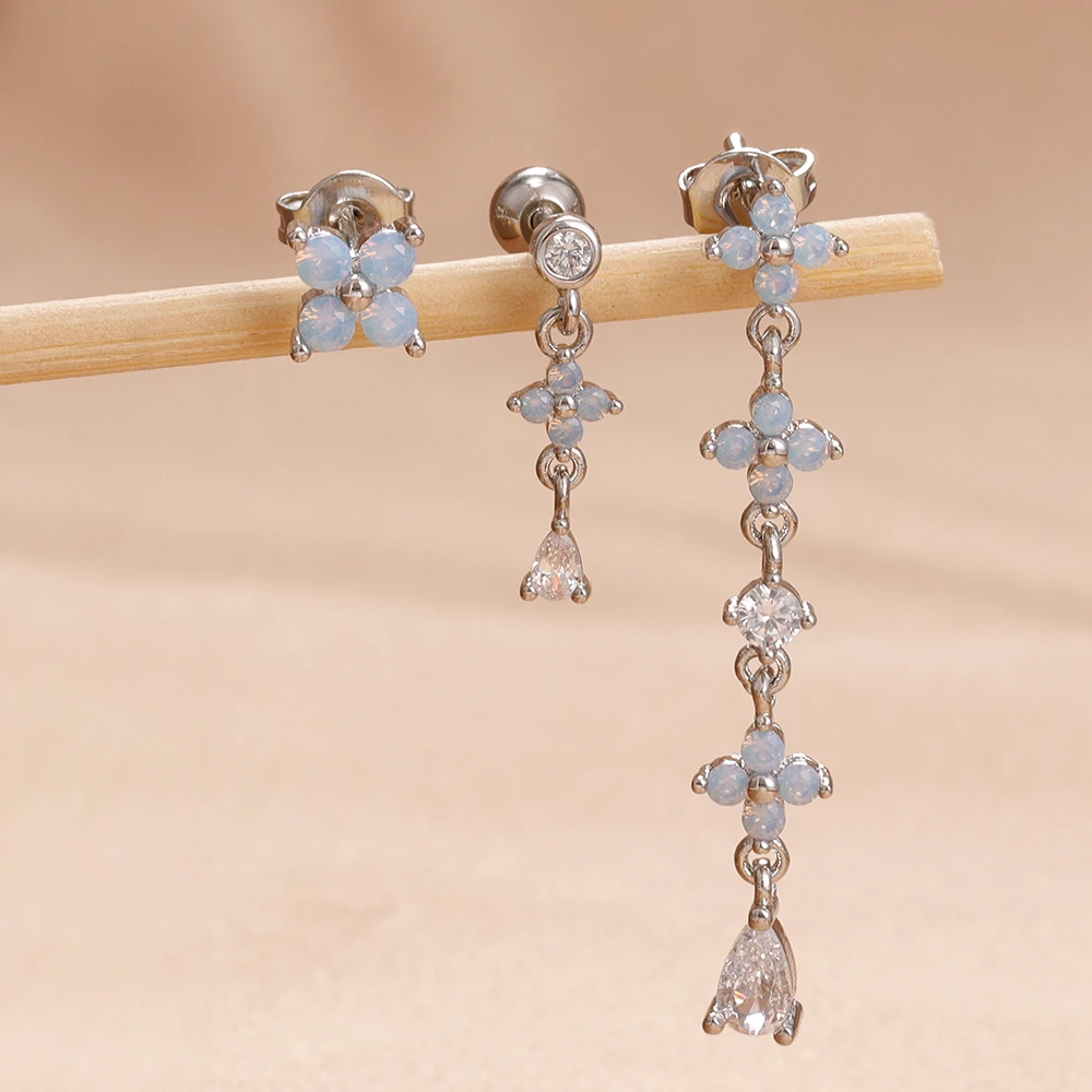 Set Anting Stud Bunga Biru Mew - Body Jewelry Top ulasan dan harga