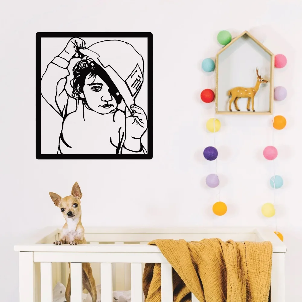 1pc Personalized Laser Cut Metal Family Portrait, Multi-Person Silhouette Art, Unique Sentimental Wall Ornament (Only For Decora