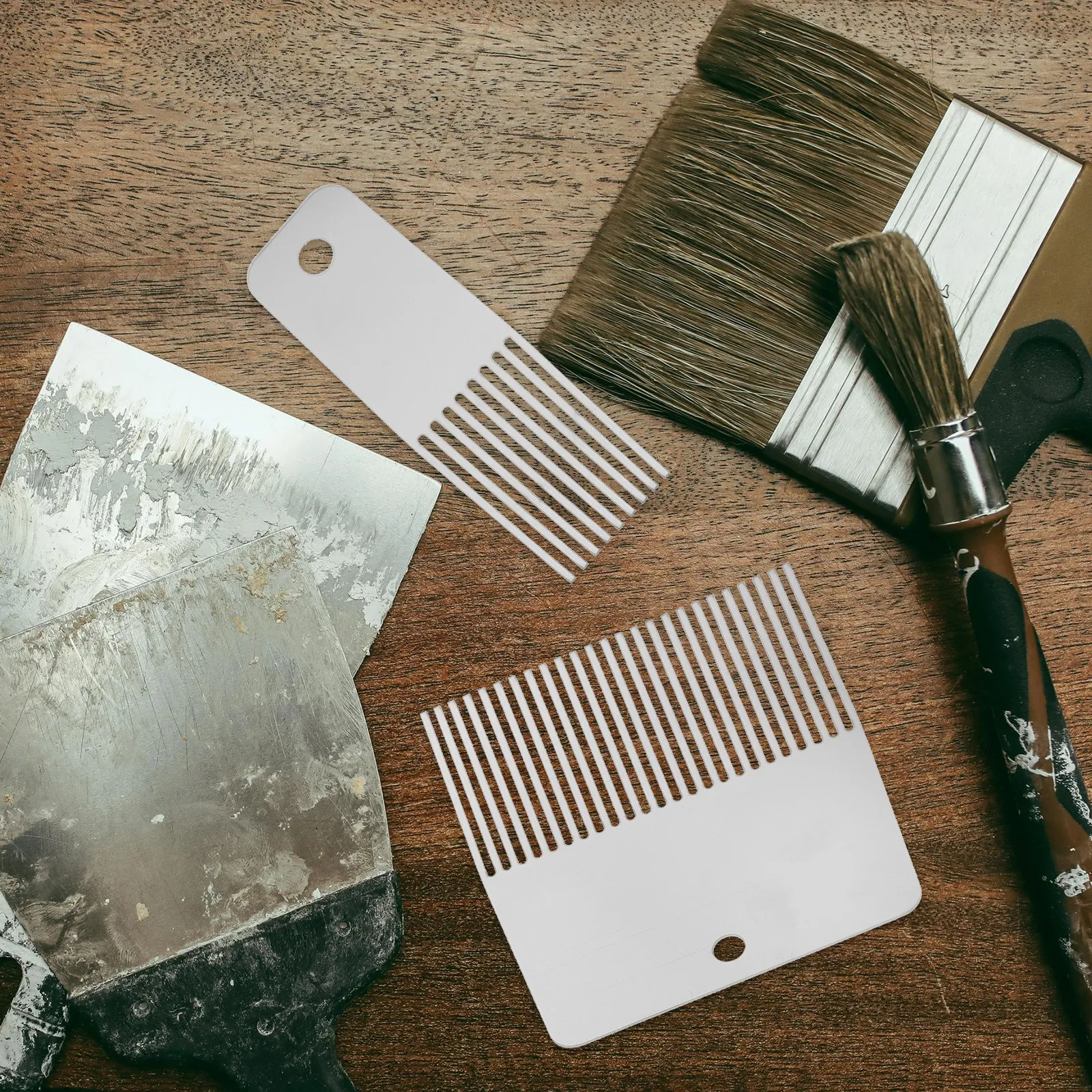 4Pcs Stainless Steel Scarifier Drywall Scarifier Graining Comb Texture Painting Tool Wall Plaster Decoration DIY Painting Grain