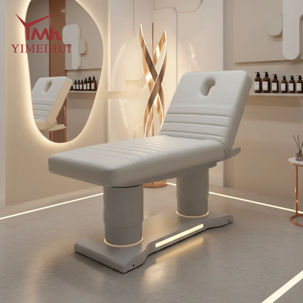 Luxury Modern Professional 4 Motors Adjustable Electric Facial Massage Bed Set For Beauty Room Premium Salon Furniture