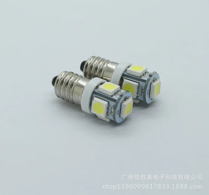 Led E10 Screw Port 5 Lights 5050 Chip LED Screw Lamp Machine Instrument Indicator Lamp Lathe Warning Light Led Lights for Car