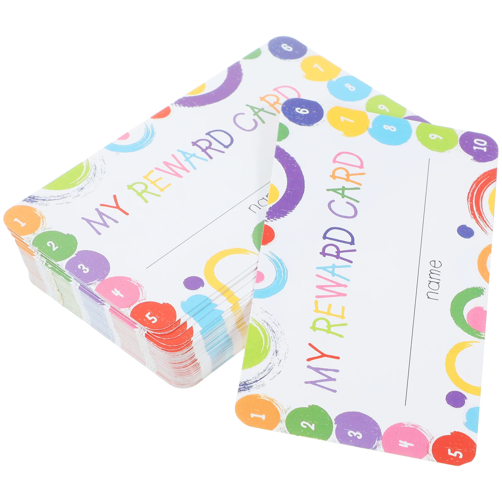 

100 Sheets Cards Pack 5x9cm Cartoon Punch Loyalty Teaching Aids Student Activities Encouraging Cards Stickers