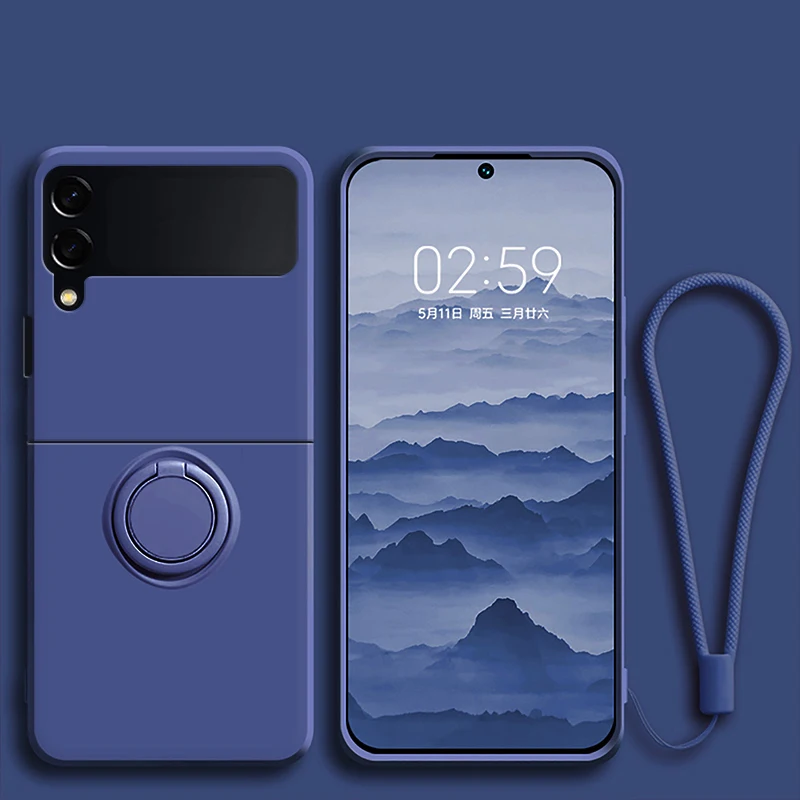 Luxuriöse Flüssigsilikon-Ringhalterung mit magnetischer Halterung für Samsung Galaxy Z Flip 3 4 5 6 7 8 Flip8 Flip7 5G Handyhülle – Detail 8