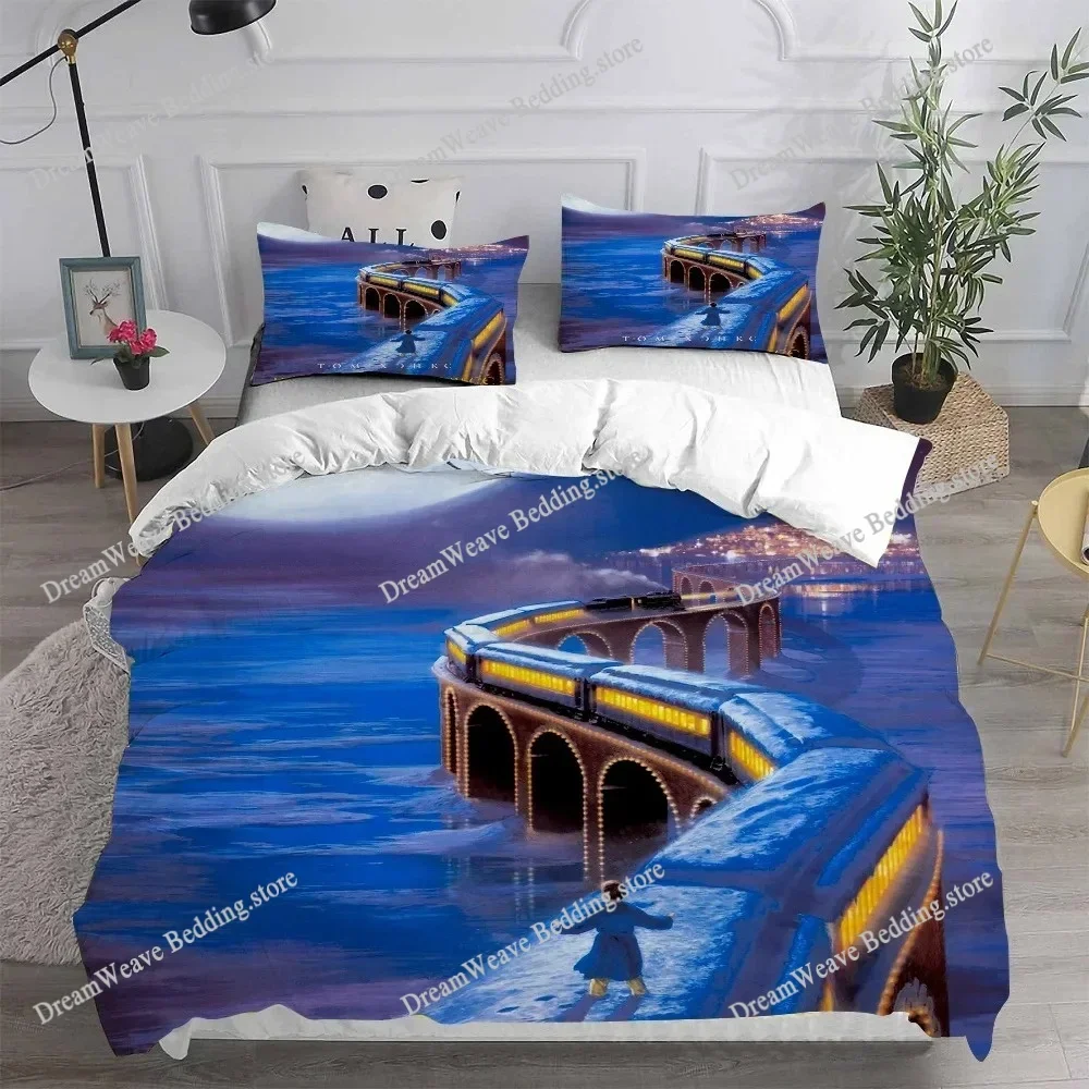 3D Printed The Polar Express Christmas Bedding Sets Comforter Quilt Bed Cover Duvet Cover Pillow Case Sets Kids Adult