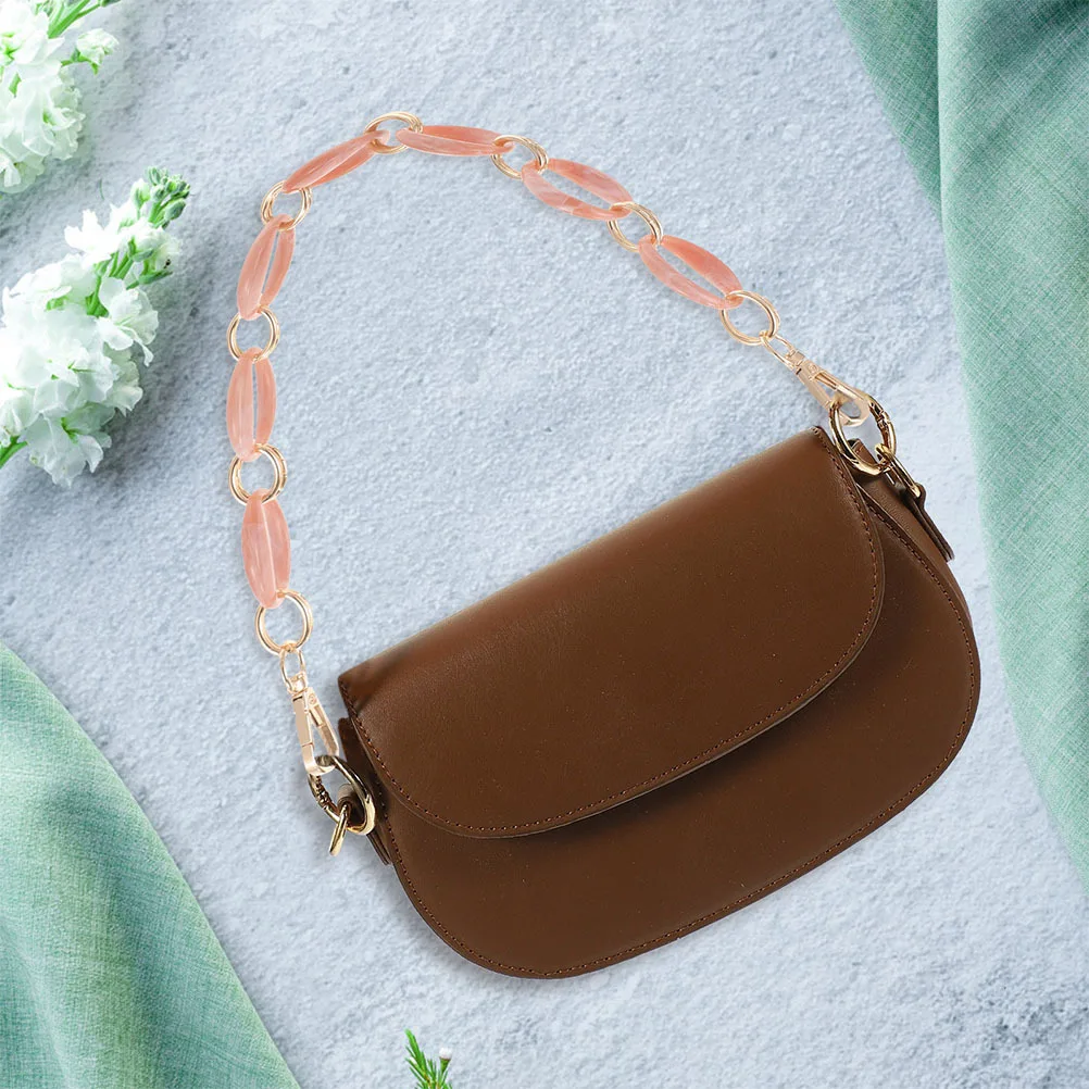 

2Pcs Vintage Style Bag Chain Strap Durable Acrylic Zinc Alloy Easy Attachment Trendy Crossbody Shoulder Accessory