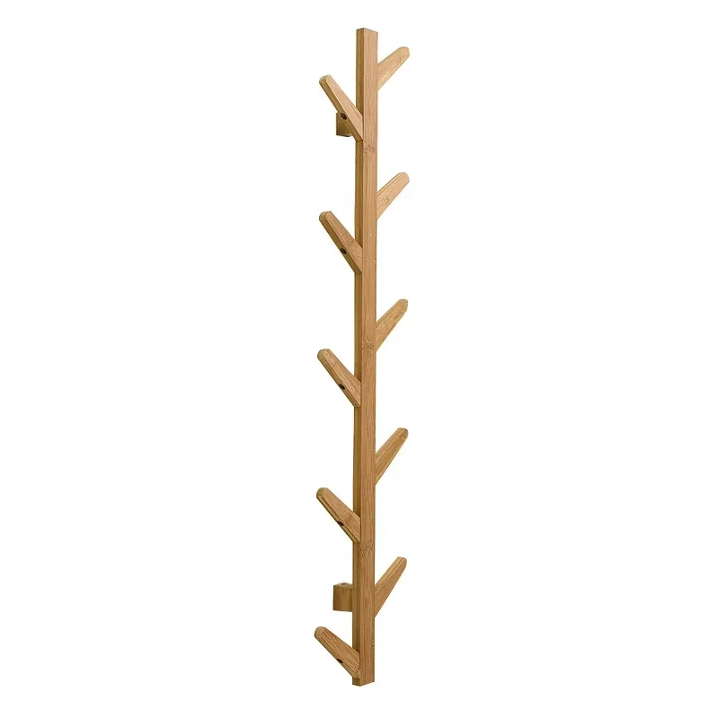 

Solid Wood Porch Clothes Rack Nordic Wall Hanging Coat Rack Tree Branch Hook Hanger For Bags Stable Load-bearing Storage Shelves