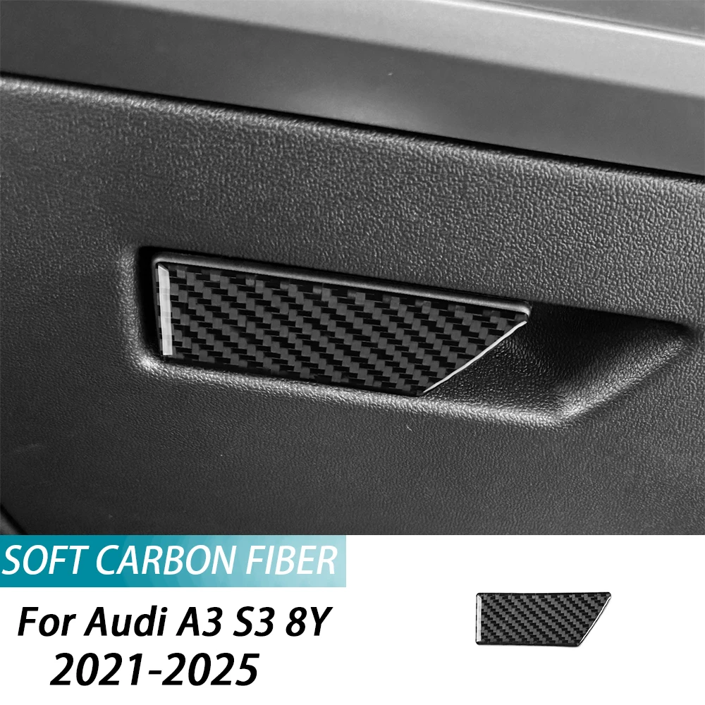 For  Audi A3 8Y S3 2021-2025 Carbon Fiber co-pilot handle automobile Interior decoration Accessories decoration stickers