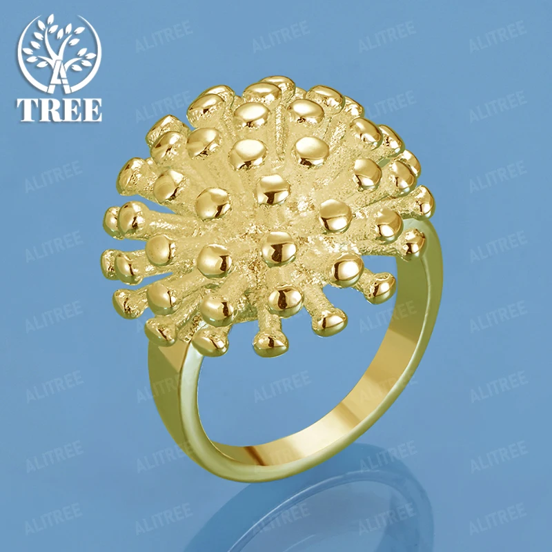 

Luxury Classic 18k Gold Ring Flower Ring For Women Engagement Wedding Party Fashion Charm Exquisite Jewelry Gift Accessories