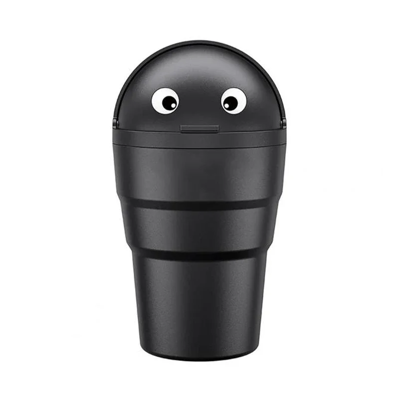 سلة مهملات السيارة العالمية صندوق تخزين منظم تلقائي مع غطاء متأرجح لطيف صغير السيارات مانعة للتسرب سلة مهملات السيارة للسيارة