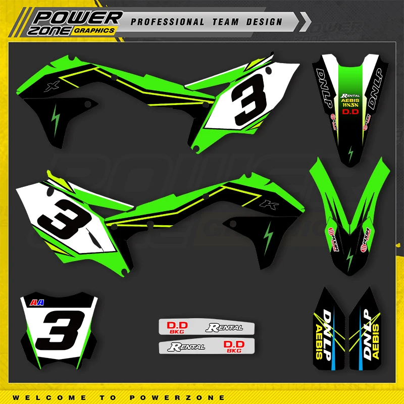 

PowerZone For Kawasaki Graphics Background Decals Stickers For Kawasaki 2016 2017 2018 KXF450 KX450F 03