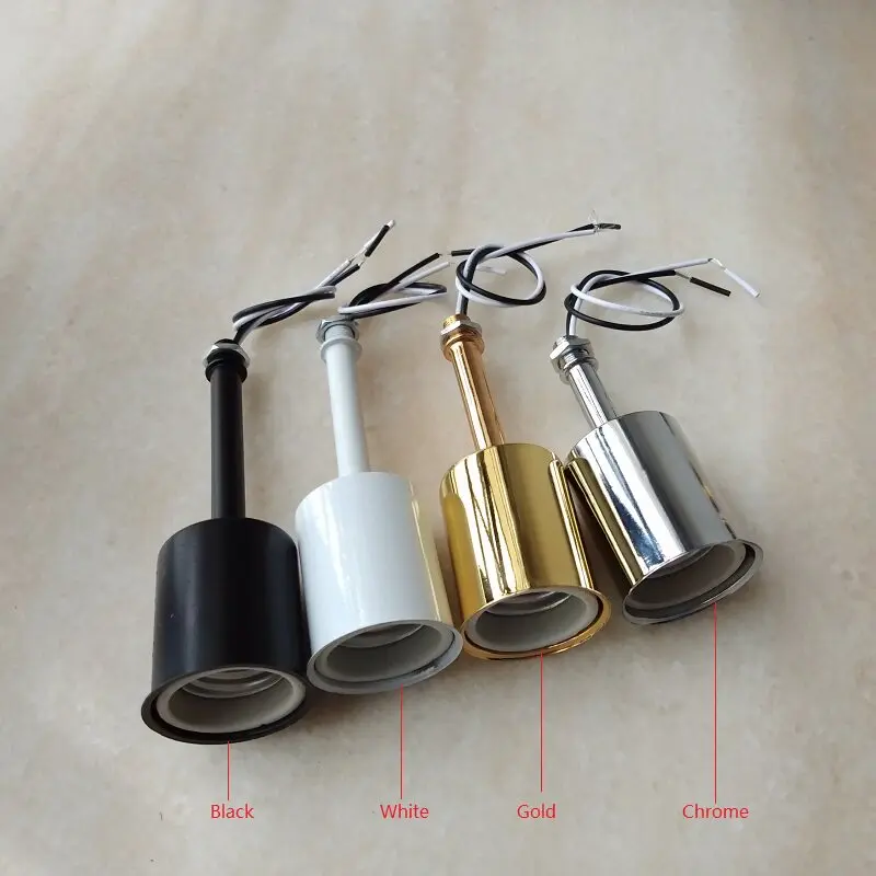 2PCS E27 Ceramic Lamp Head  with 50-90MM Cable + Lamp Cup + Double Head Chandelier Ceiling DIY Lamp Accessories
