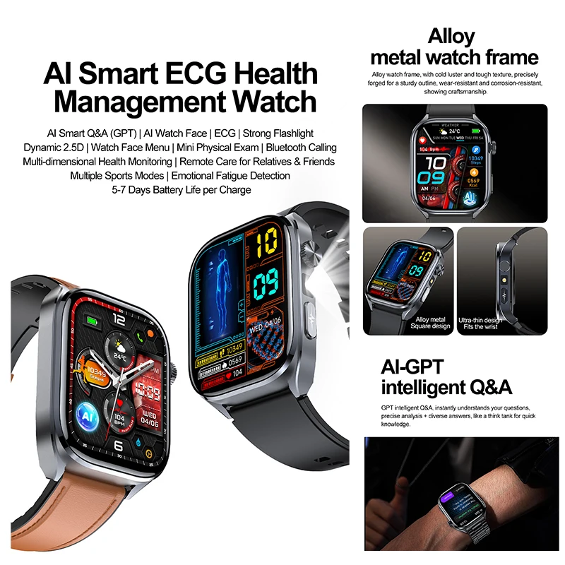 Nowy Smartwatch z funkcją EKG+PPG, pomiarem MET, temperatury, stresu, treningiem oddechu i pomiarem ciśnienia krwi.