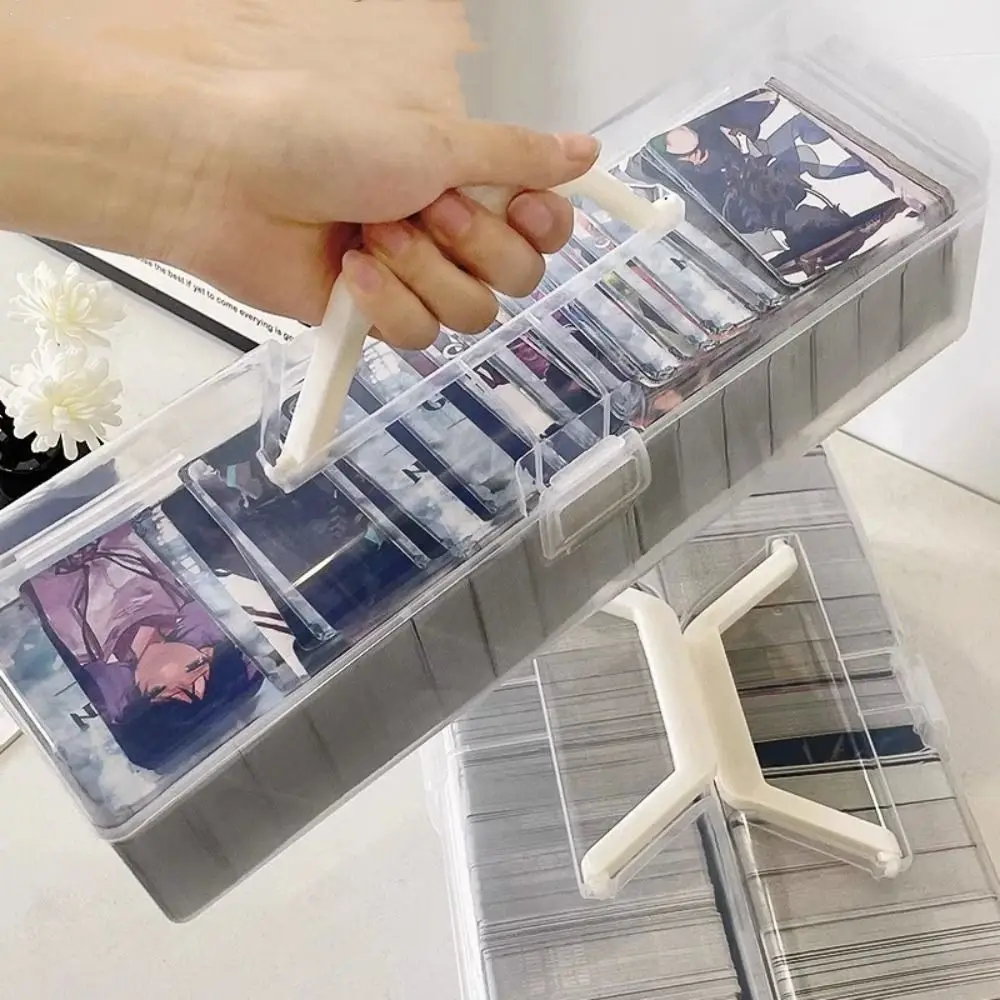 صندوق تخزين بطاقات بلاستيكي شفاف، صندوق تخزين بطاقات الألعاب، حاوية بطاقات محمولة، منظم بطاقات الألعاب