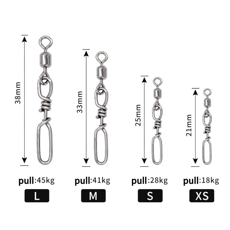 10Pcs Wear Resistant Stainless Steel Quick Snap Speed Swivel Pass Guide Rings for Freshwater Bass Fishing Use