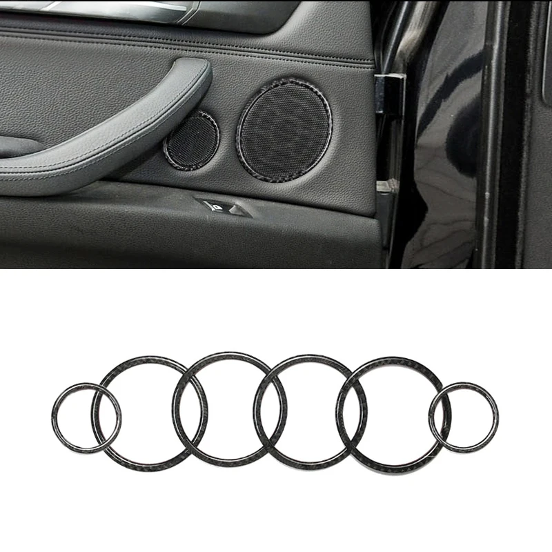 

For BMW X5 E70 X6 E71 4pcs / 6pcs Carbon Fiber Door Speaker Ring Loudspeaker Cover Protective Trim 2009 2010 2011 2012 2013