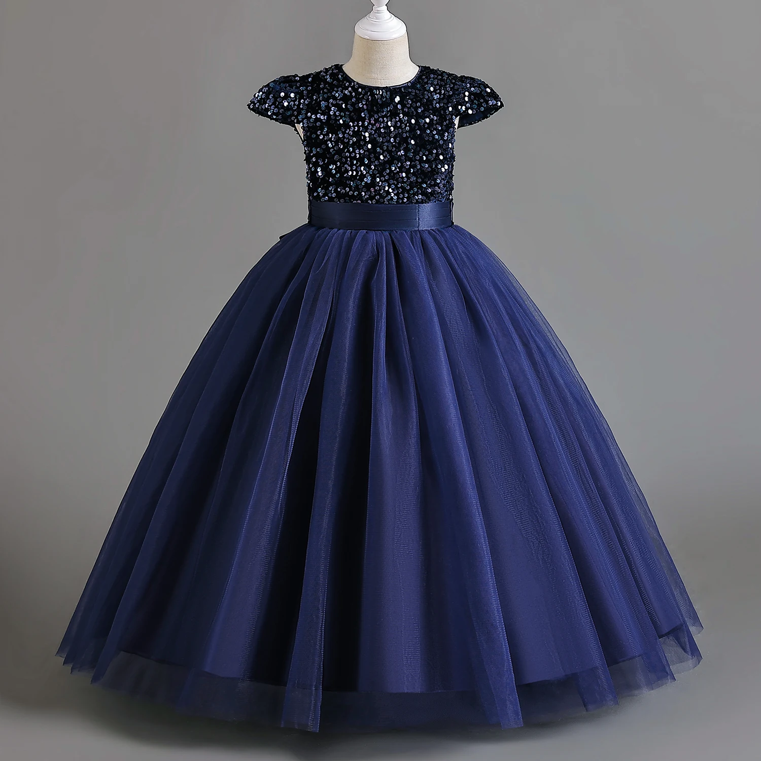 Vestidos de princesa de lantejoulas femininas, Dama de honra, Longo, Elegante, Formal, Casamento, Tarde, 5-14 Anos, Novo, 2022