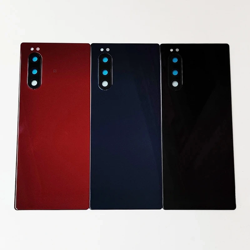 

Оригинальная Крышка батарейного отсека для Sony Xperia 5 J8210 J8270 J9210, Задняя стеклянная крышка батарейного отсека, запасные части с клеем