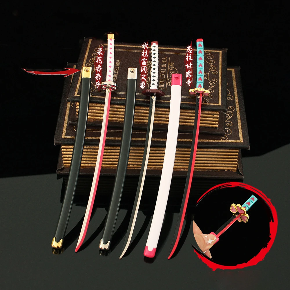 Demon Alloy Katana Toys Slayer 26cm / 10.23inches Samurai Sword Replica with Sheath & Eject Button, Collectible Gift Decor